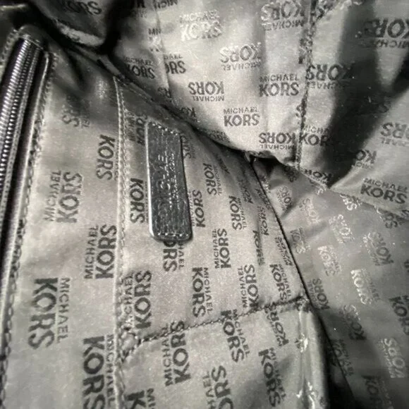 Michael Kors Bedford Black Drawstring Backpack with Gold Hardware - Picture 11 of 12